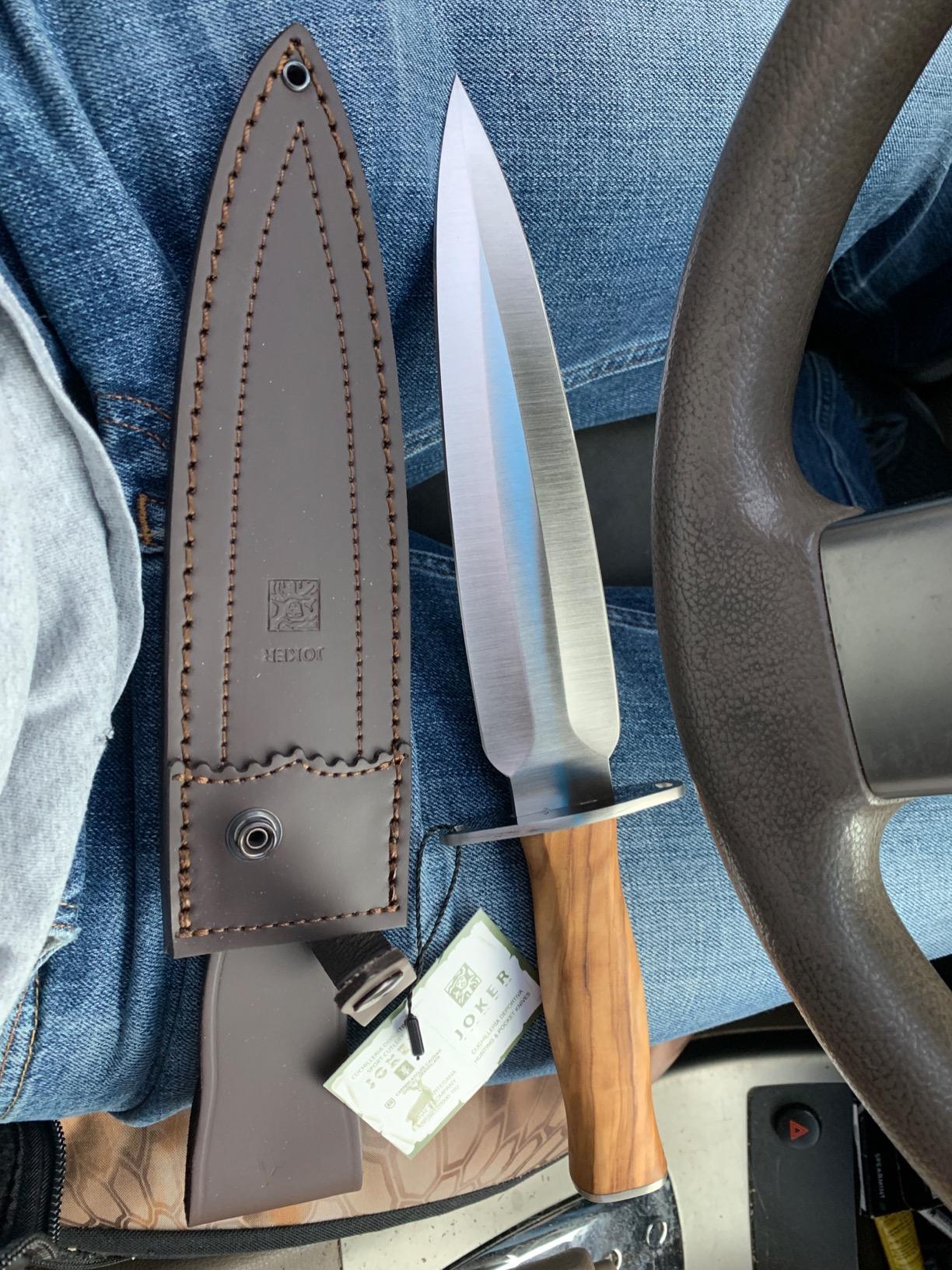Joker Colmillo CO108 Jagdmesser Olivenholz Lederscheide