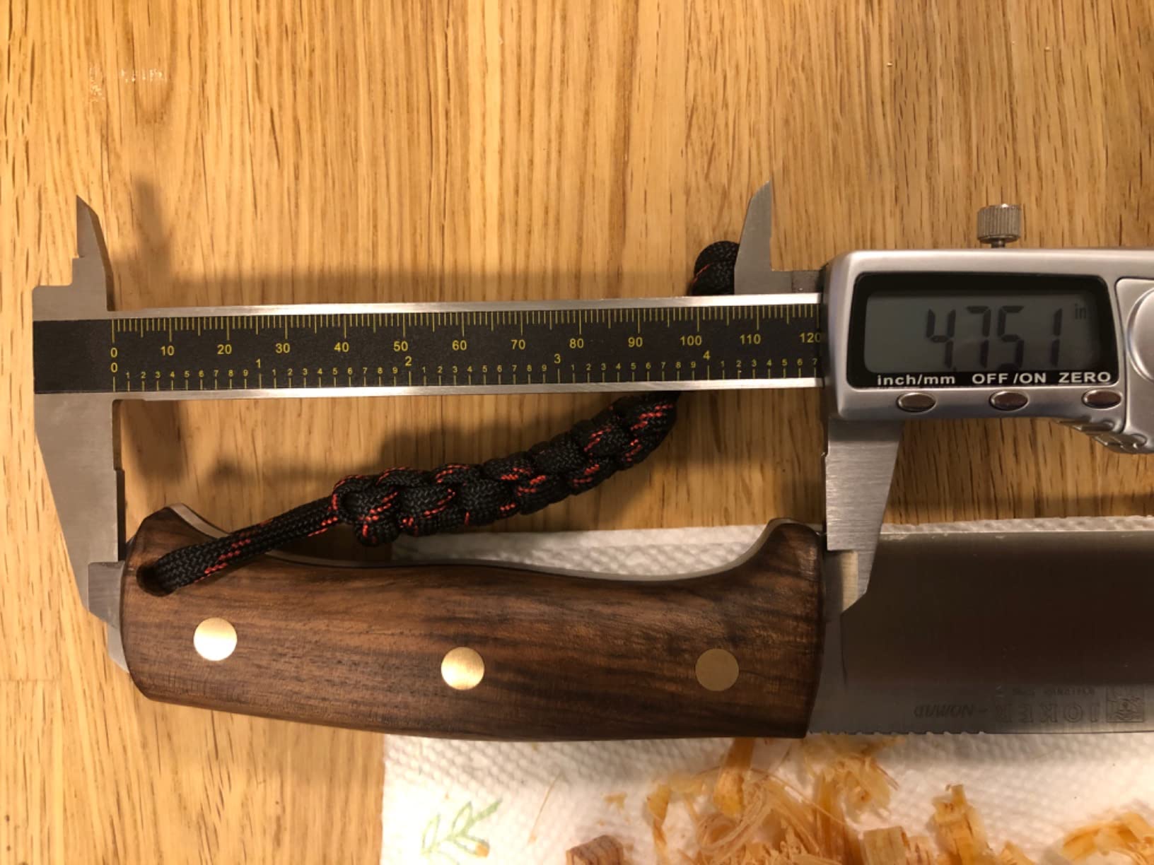 Joker Nomad CN125 Jagdmesser Walnuss 12,7cm Lederscheide