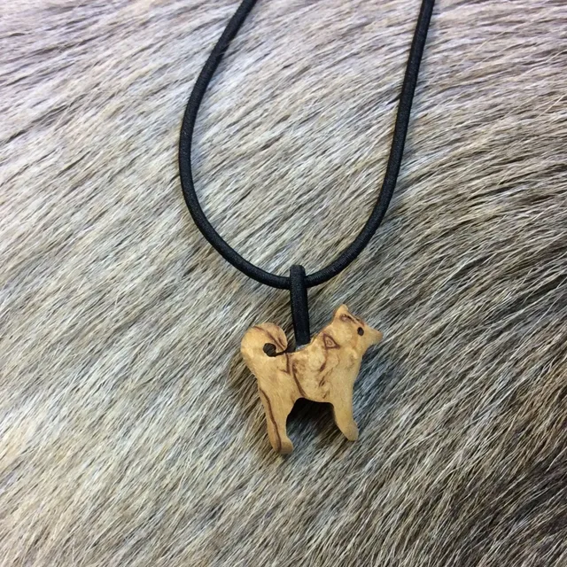 Wood Jewel Hund Gummiband-Kette Birke Schwarz