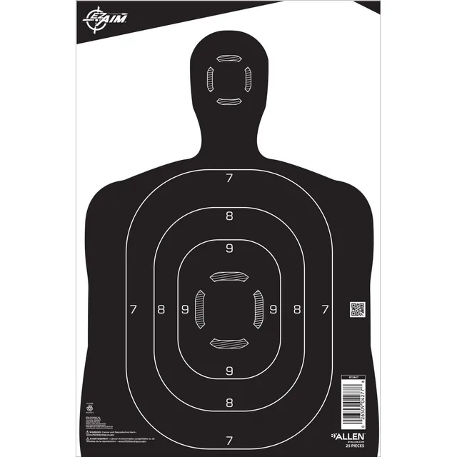 Allen EZ Aim Silhouette Schießscheiben 25er 30x45 cm Kontrast