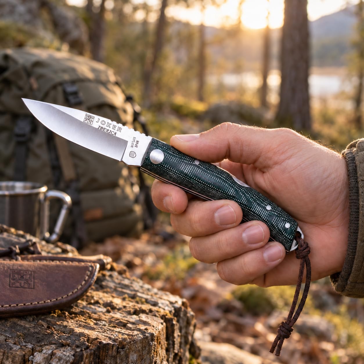 Joker Ibérica NV138 Klappmesser 7,5 cm Micarta grün