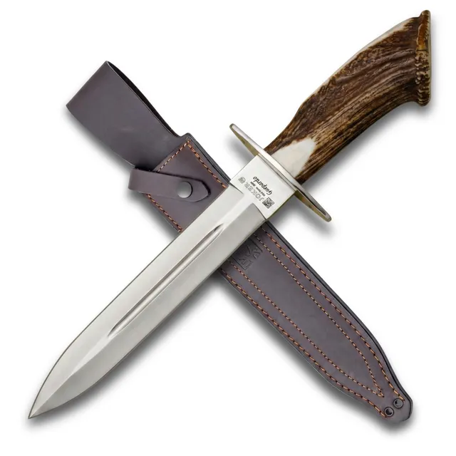 Joker Guepardo CN29 Jagdmesser Hirschhorn Lederscheide