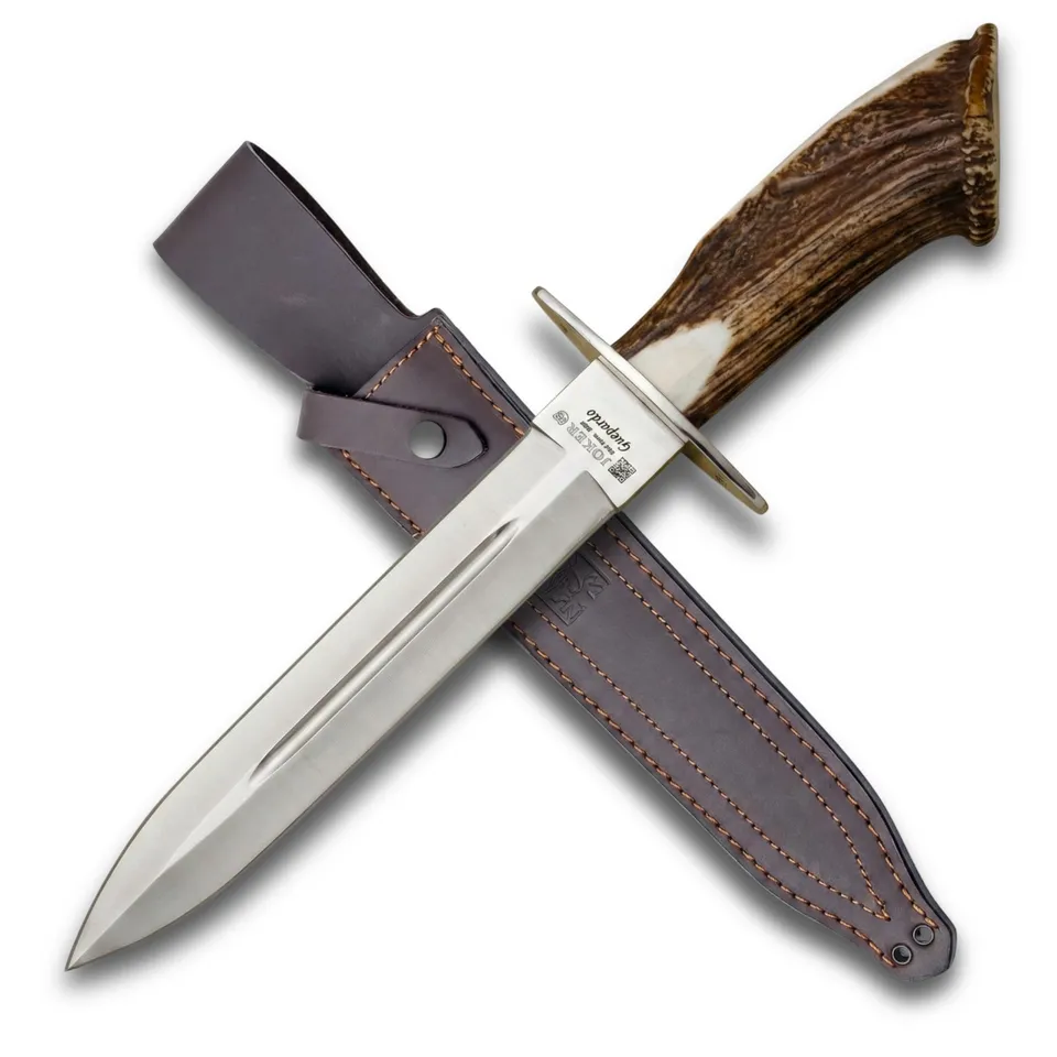 Joker Guepardo CN29 Jagdmesser Hirschhorn Lederscheide