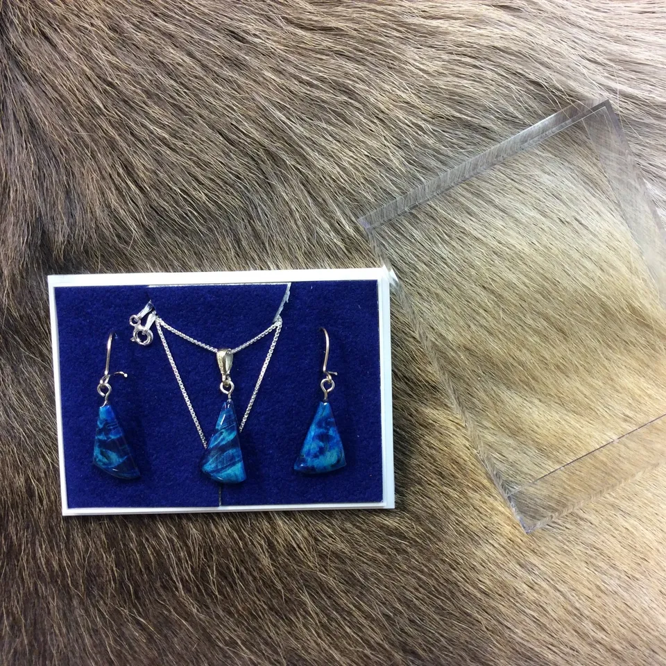 Wood Jewel 211S Schmuckset blau Ohrringe Anhänger