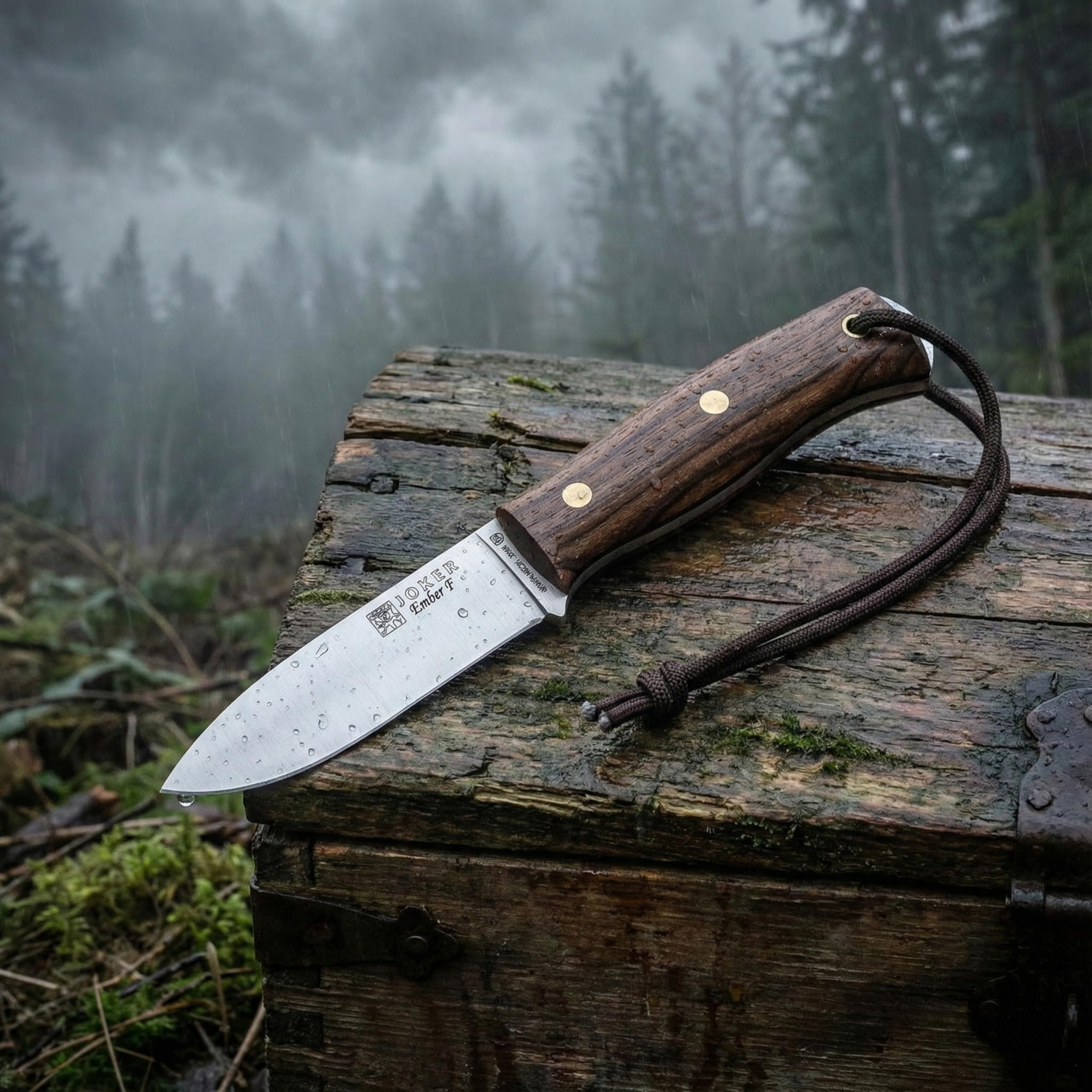 Joker Ember F CN123 Bushcraftmesser Walnuss 10,5 cm robust