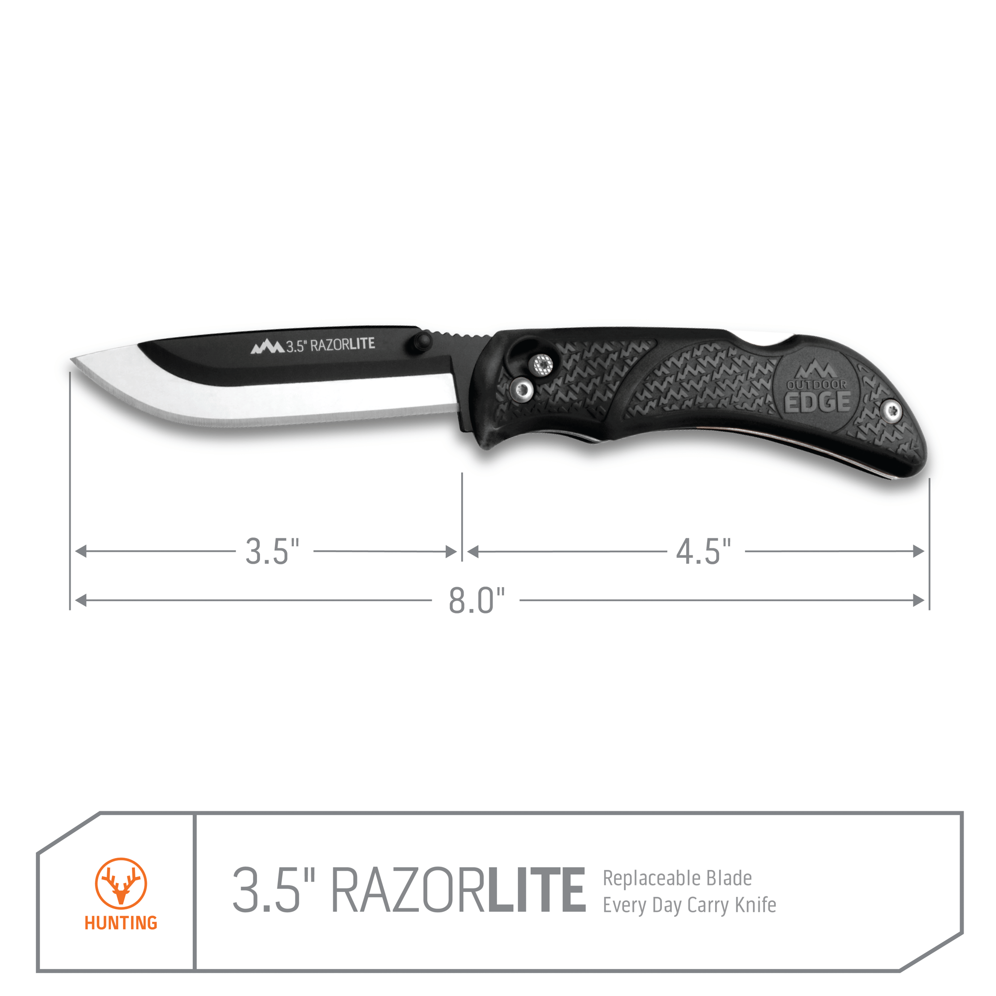 Outdoor Edge RazorPro L Klappmesser Blaze Orange 3,5 Zoll rostfrei