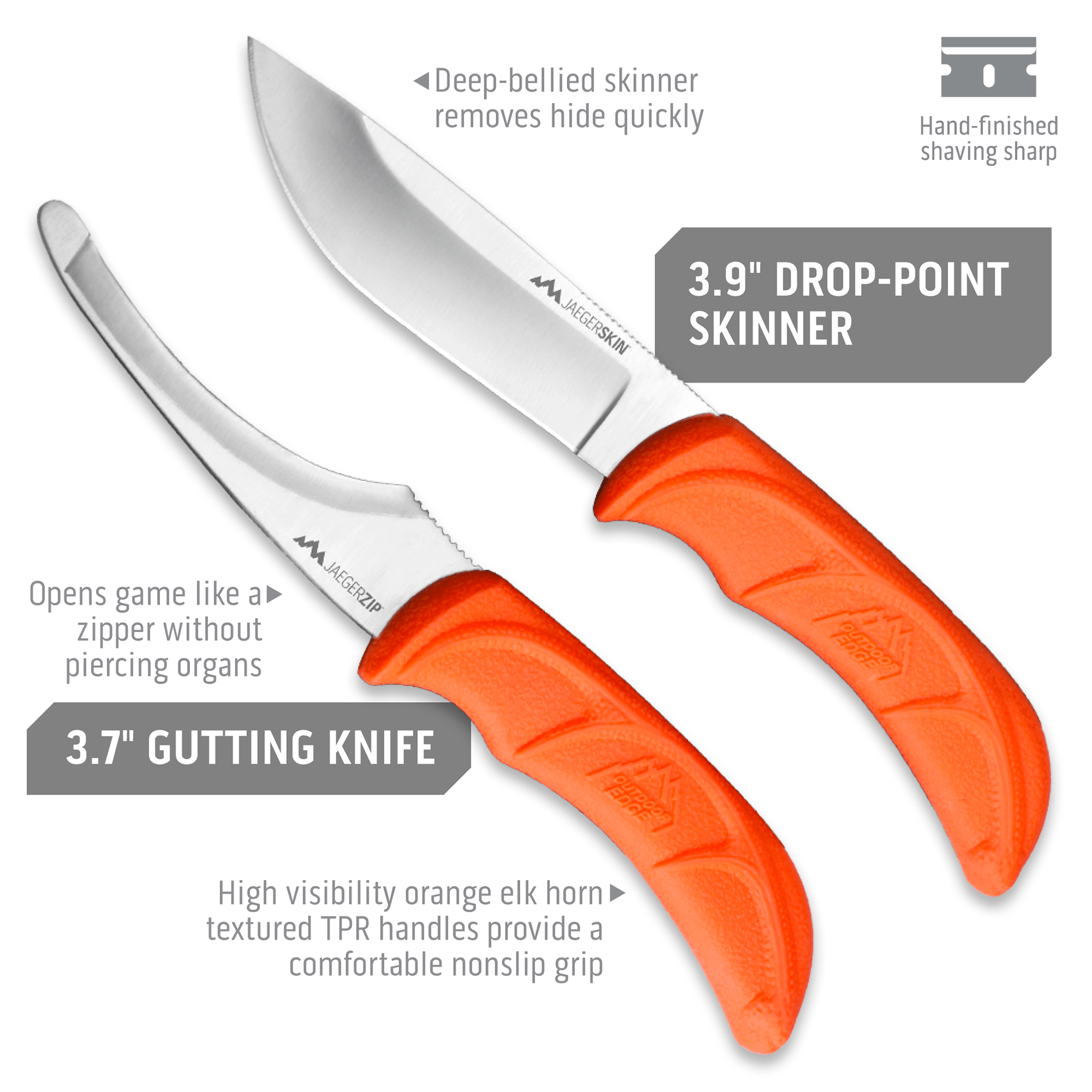 Outdoor Edge JaegerPair Jagdmesser-Set feststehend orange