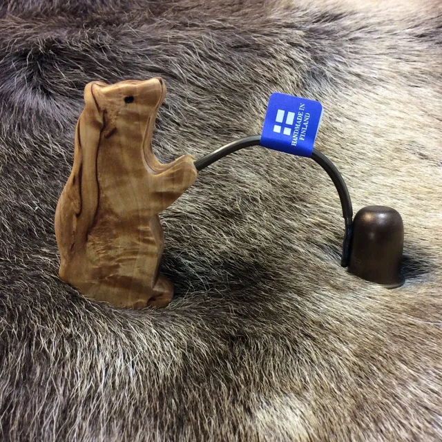 Wood Jewel Bär Kerzenlöscher Birke stehendes Motiv