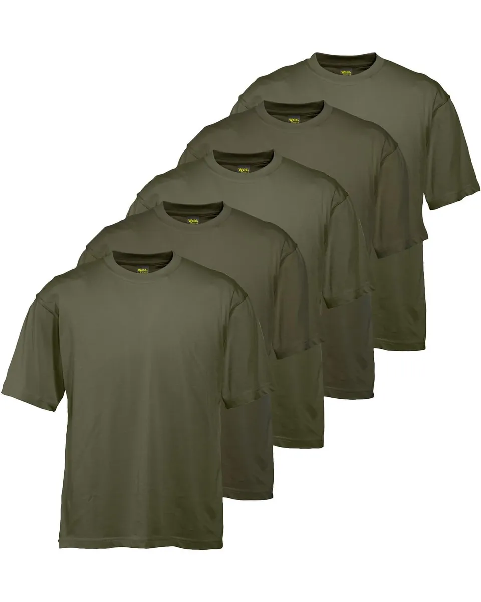 Wald & Forst T-Shirt Oliv 5er-Pack Baumwolle