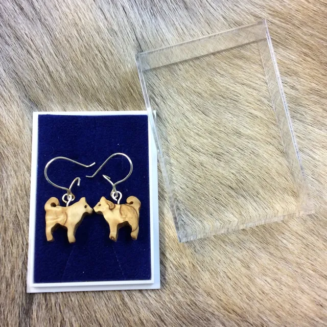 Wood Jewel 223K Hund Ohrringe Maserbirke