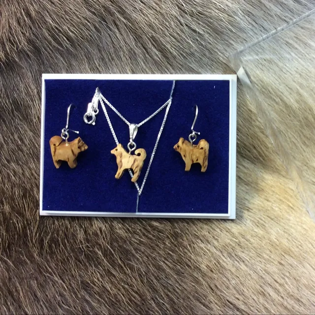 Wood Jewel 223S Schmuckset Hund Visabirke Box