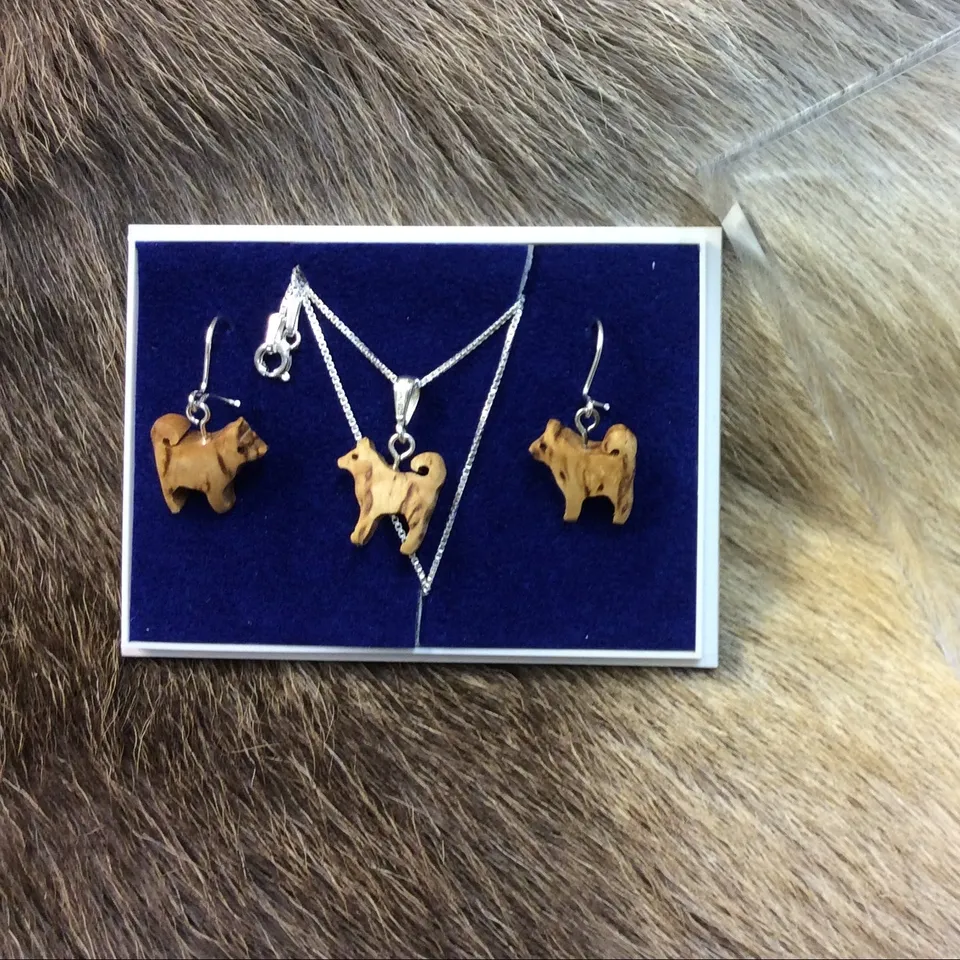 Wood Jewel 223S Schmuckset Hund Visabirke Box