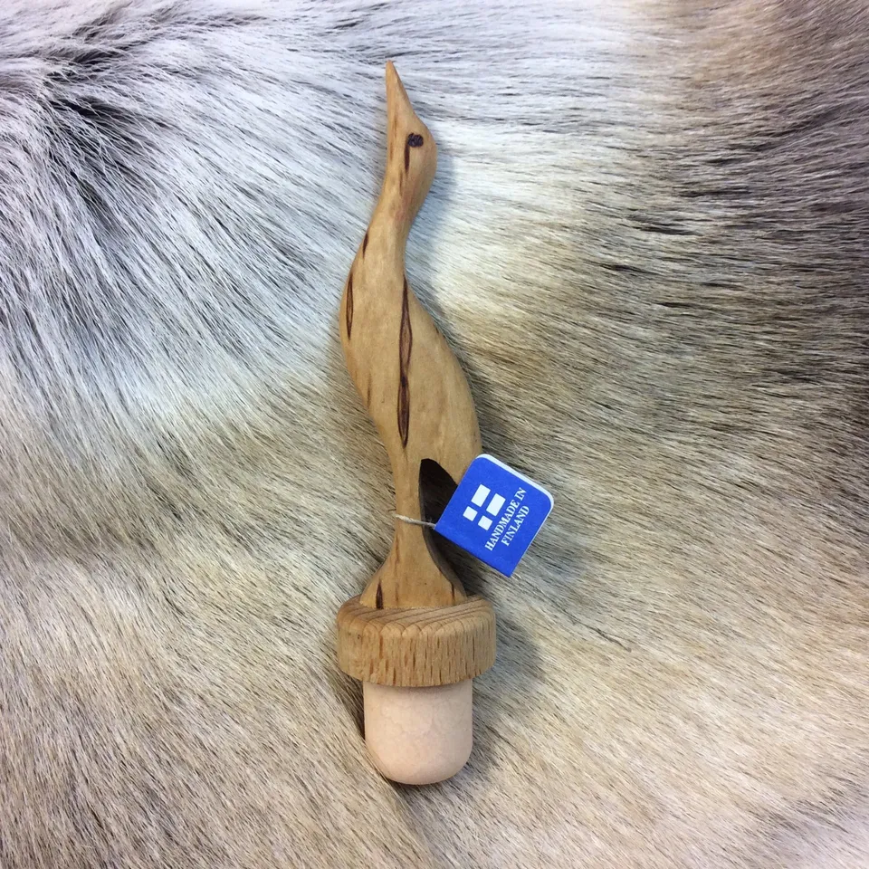 Wood Jewel Crane Flaschenverschluss Maserbirke Silikon