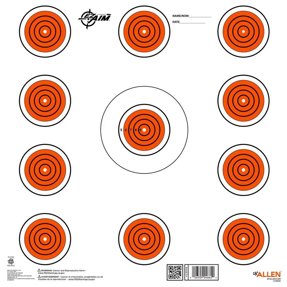 Allen EZ Aim 11-Spot Schießscheibe Papier 13er Pack Indoor