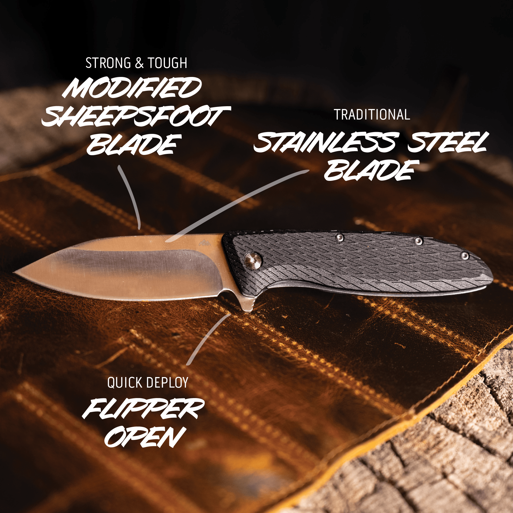 Outdoor Edge Brutus Taschenmesser Sheepsfoot federunterstützt