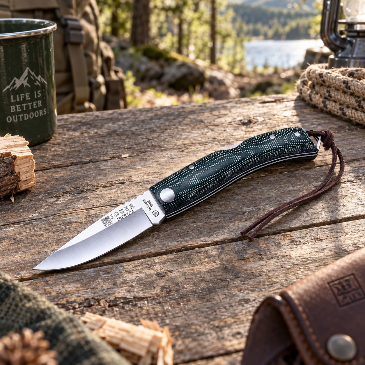 Joker Ibérica NV138 Klappmesser 7,5 cm Micarta grün