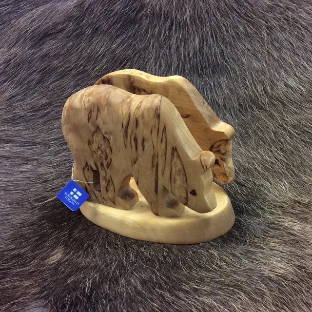 Wood Jewel Bär Serviettenhalter Visabirke Geschenkbox