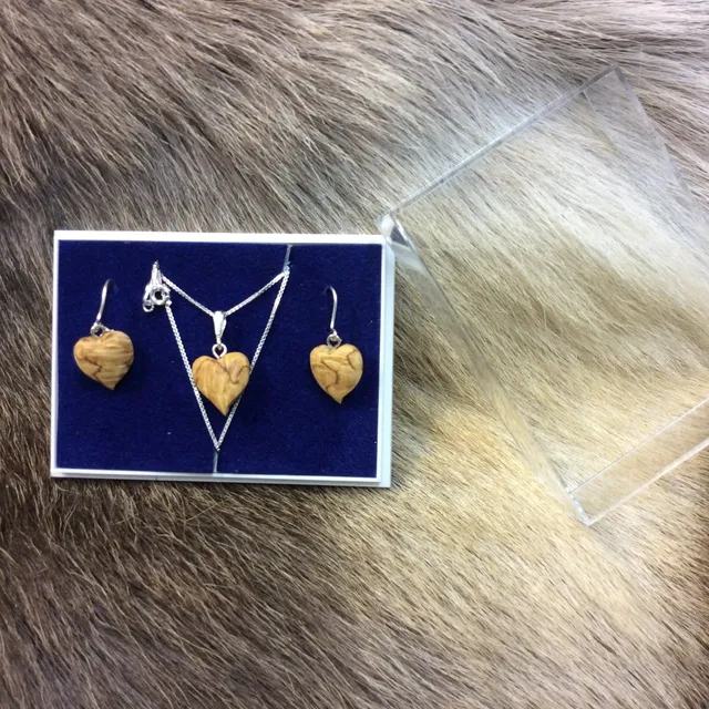 Wood Jewel Herz Schmuckset Visa Birke Silber