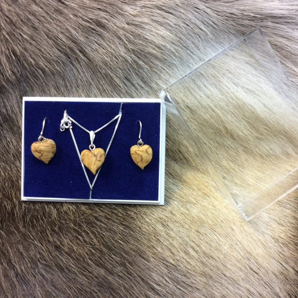 Wood Jewel Herz Schmuckset Visa Birke Silber