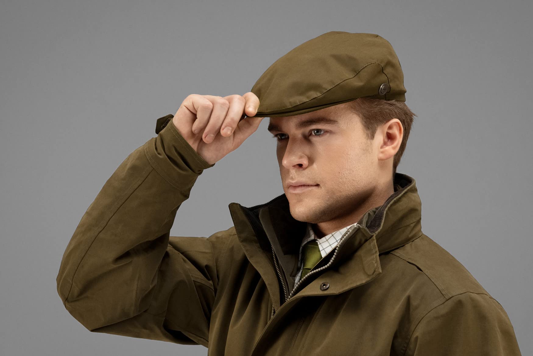 Härkila Retrieve Flatcap Warm Olive Baumwolle Schiebermütze
