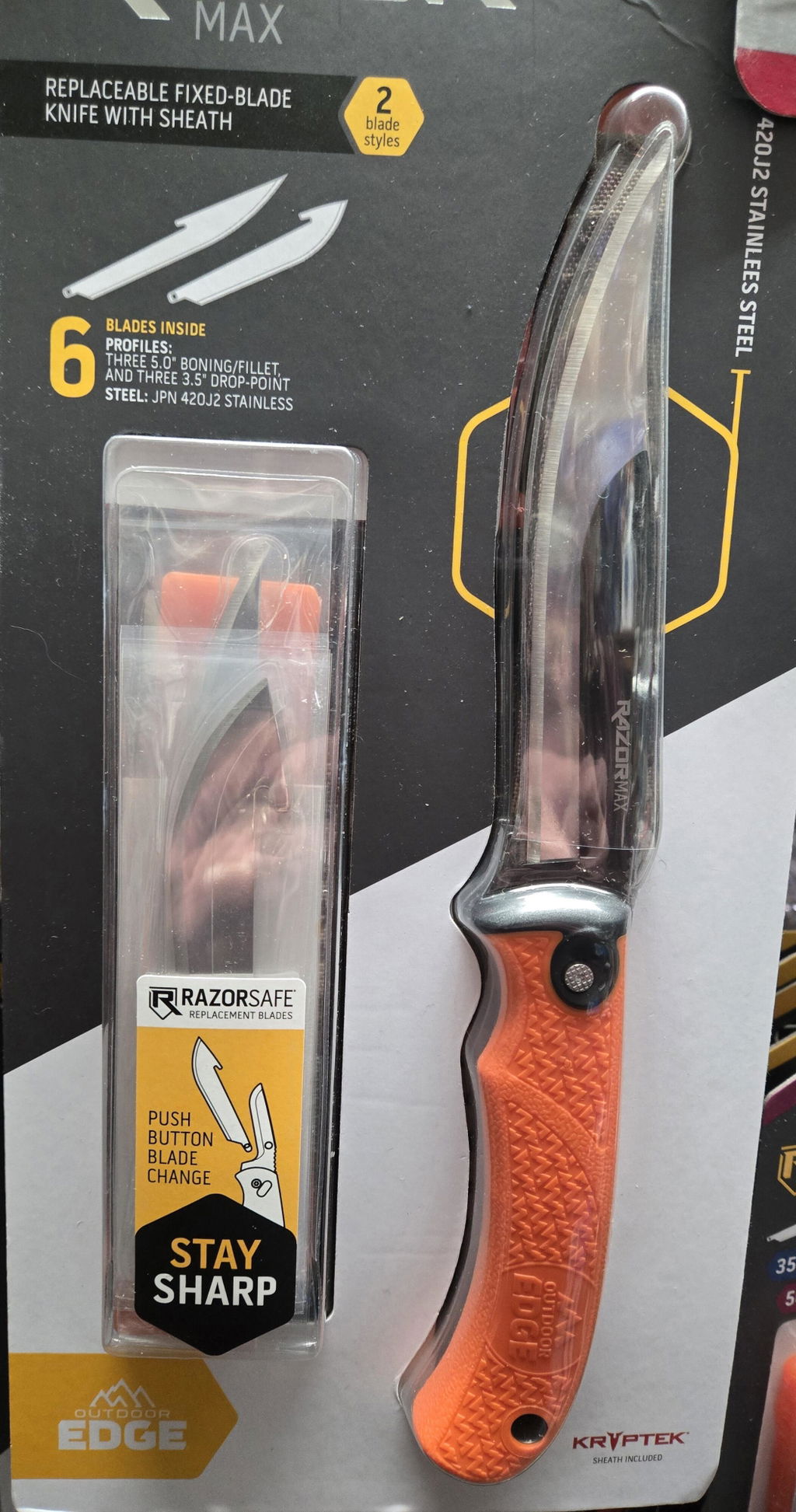 Outdoor Edge RazorMax Jagdmesser Orange Wechselklinge