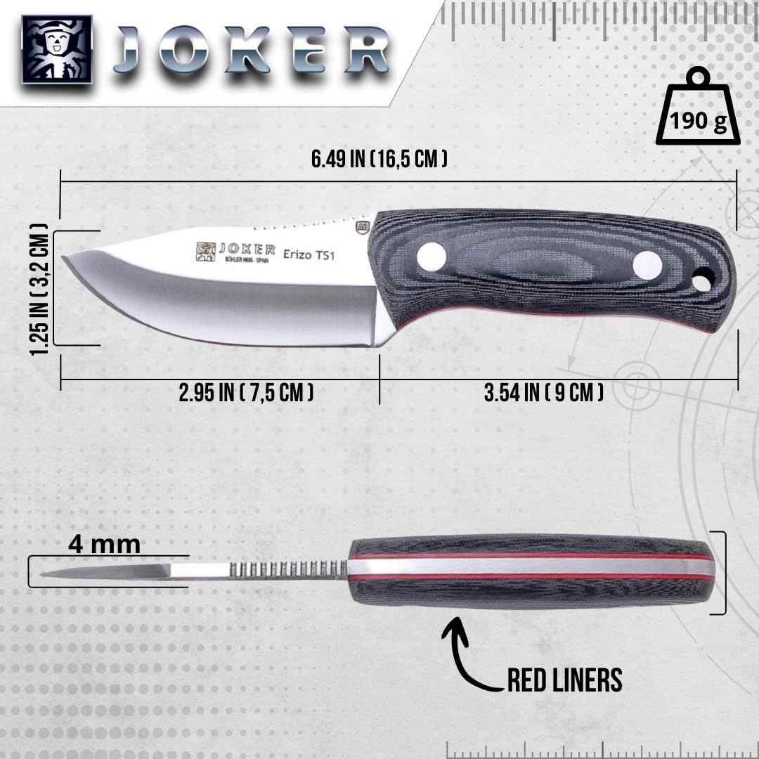 Joker Erizo TS1 CM81 Survivalmesser 7,5 cm Micarta
