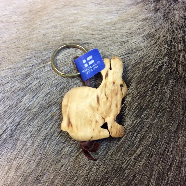 Wood Jewel 318 Schlüsselanhänger Hase Lederband