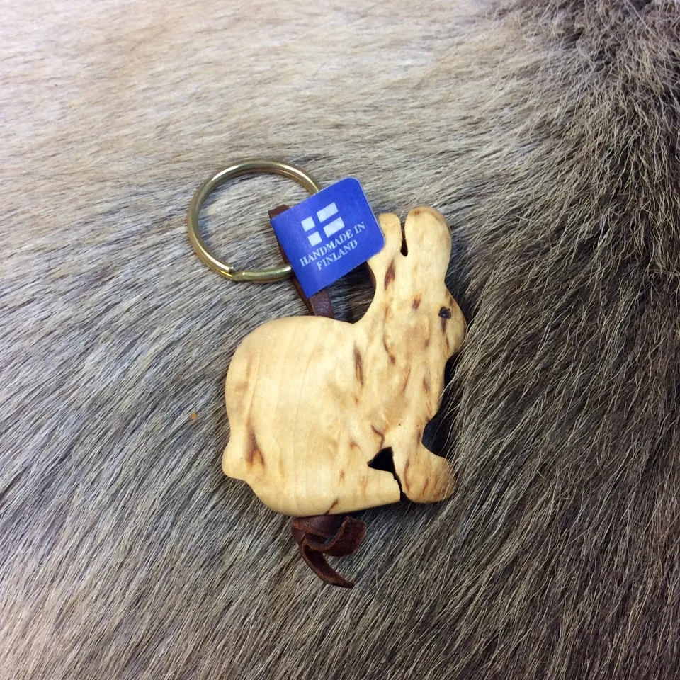 Wood Jewel 318 Schlüsselanhänger Hase Lederband