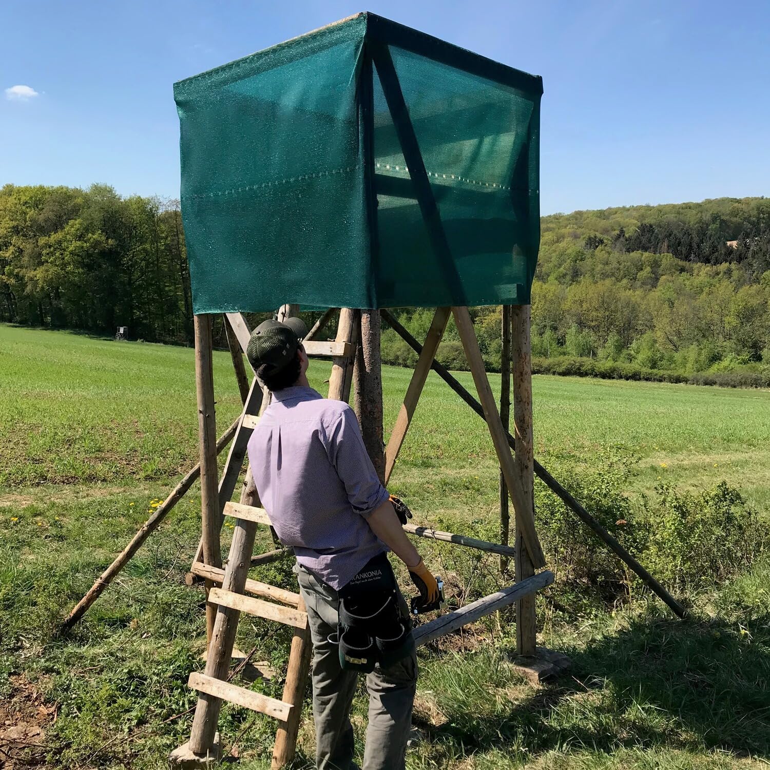 Wald & Forst Hochsitz Sichtschutz Mesh 25x1,2 m oliv