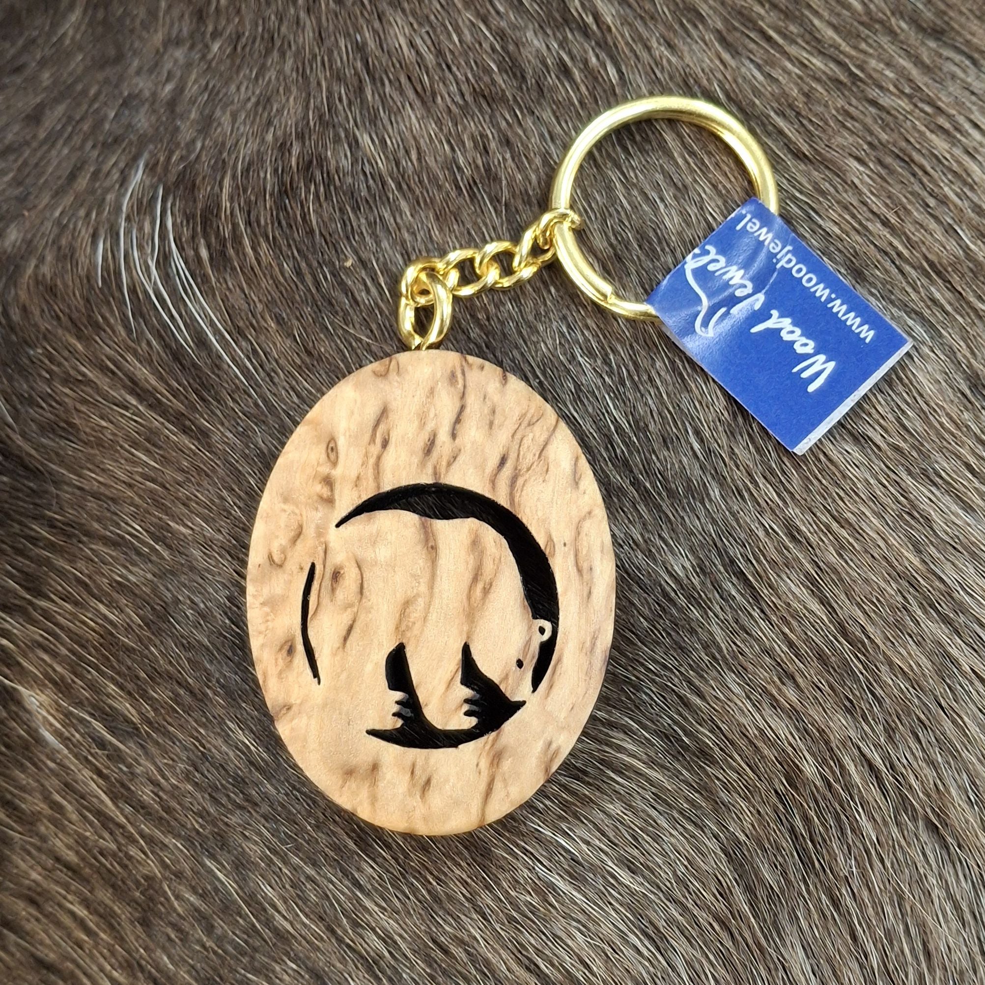 Wood Jewel 301 Oval Schlüsselanhänger Maserbirke Kette