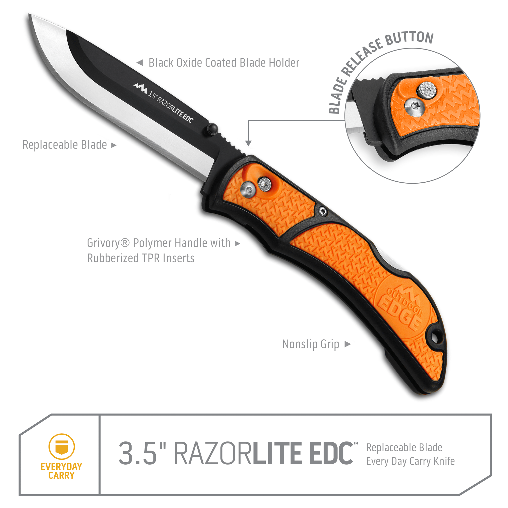 Outdoor Edge RazorEDC Lite Klappmesser 3,5 Zoll Wechselklinge