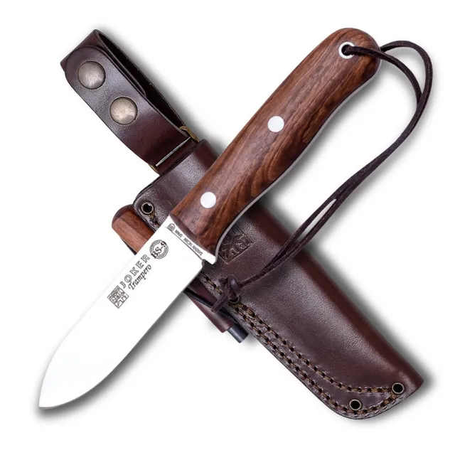 Joker Trampero CN113-P Jagdmesser Nussbaum mit Feuerstahl