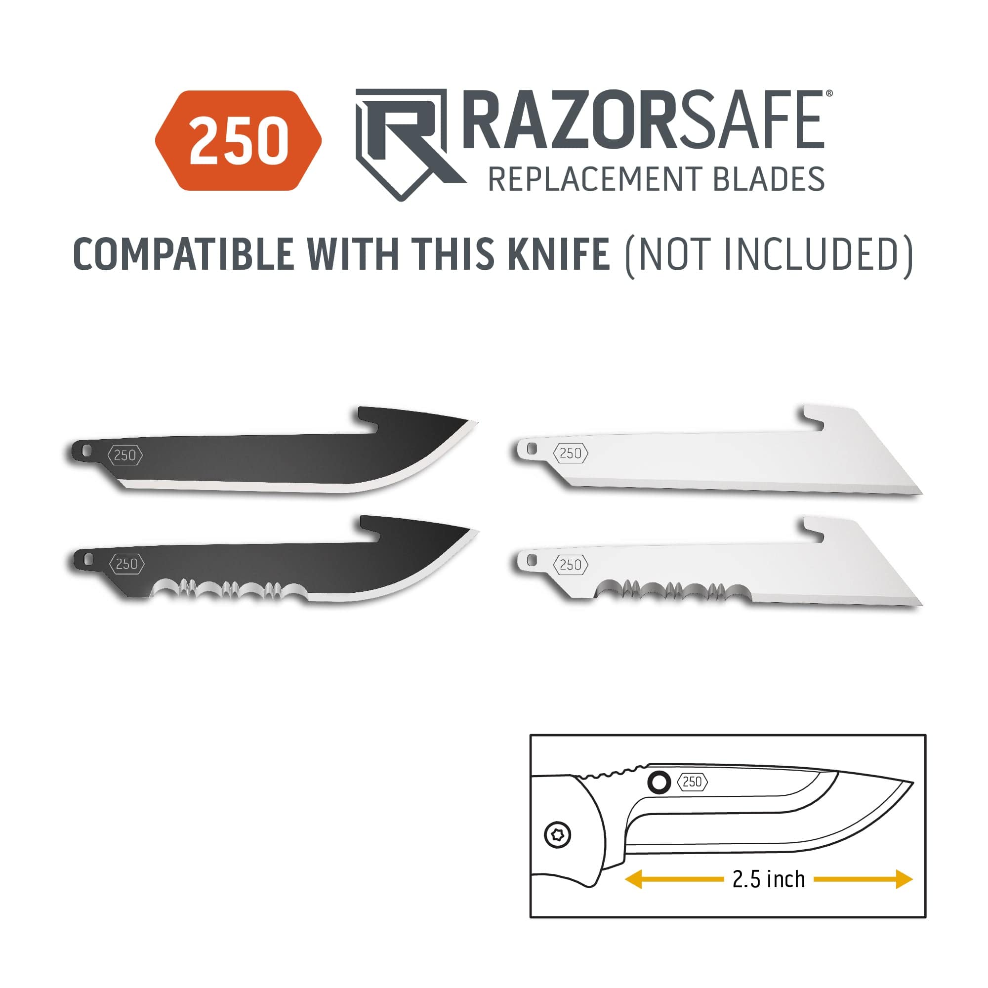 Outdoor Edge RazorWork 2.5 Taschenmesser Wechselklinge 2 Klingen