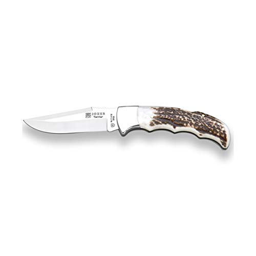 Joker Terrier NC17 Klappmesser Hirschhorn 9 cm