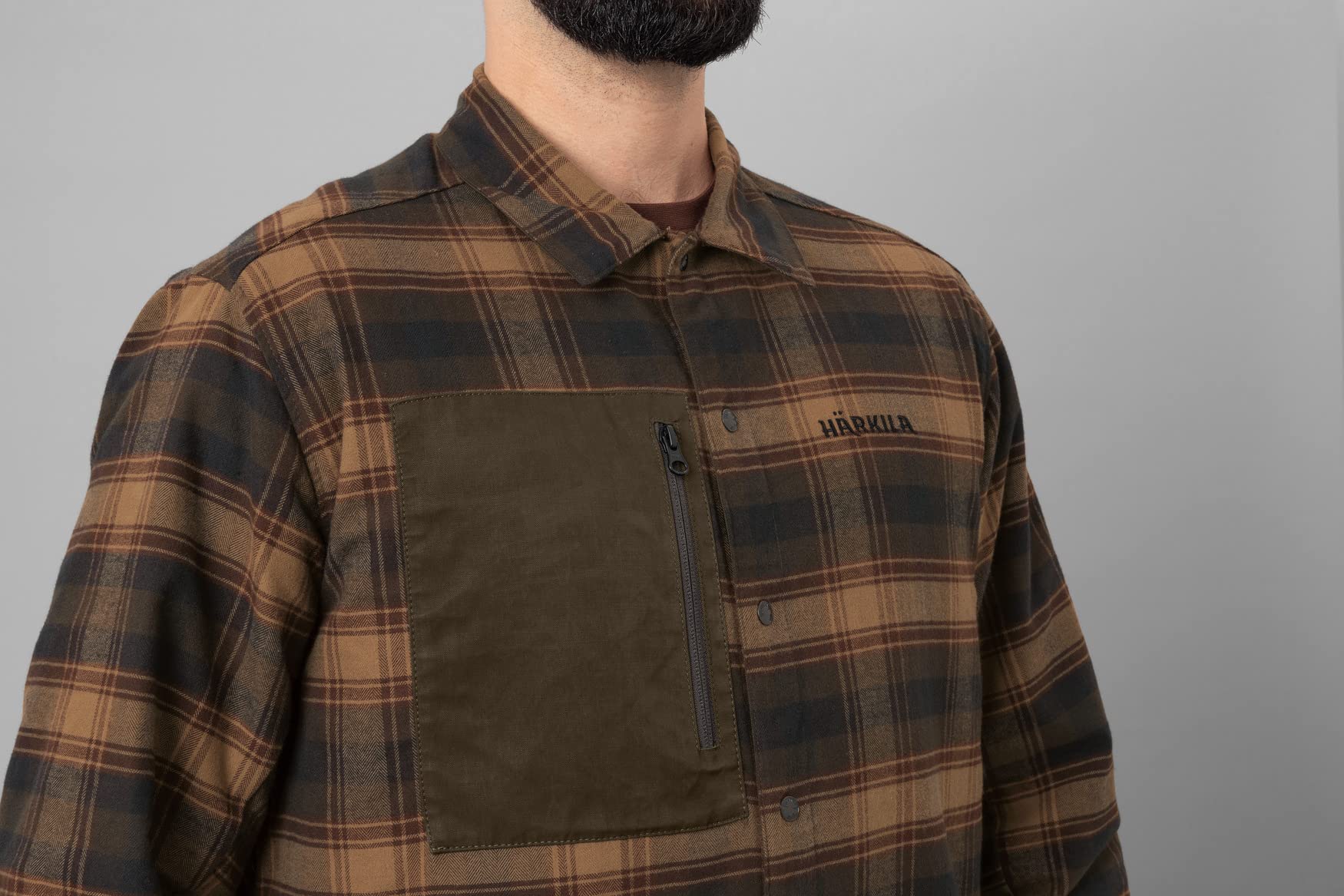 Härkila Eirik Wende-Hemdjacke S Karo Grün Bionic Finish