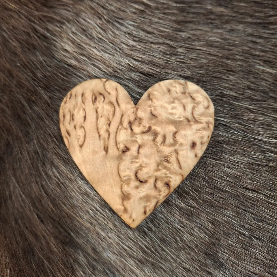 Wood Jewel Heart Visa Magnet Herz Maserbirke