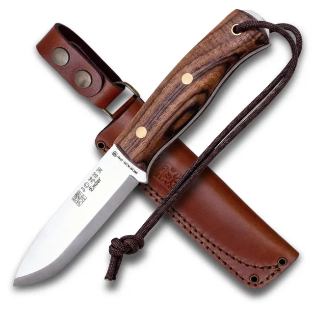 Joker Ember Scandi CN122 Jagdmesser Walnuss 10,5 cm mit Paracord