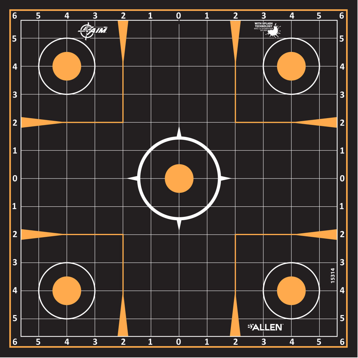 Allen Splash Sight-In Grid Einschießscheiben 5er-Pack reaktiv