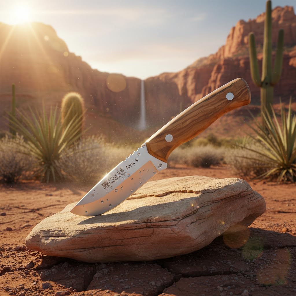 Joker Arrui 9 CO64 Bushcraft-Messer 9 cm Olivenholz