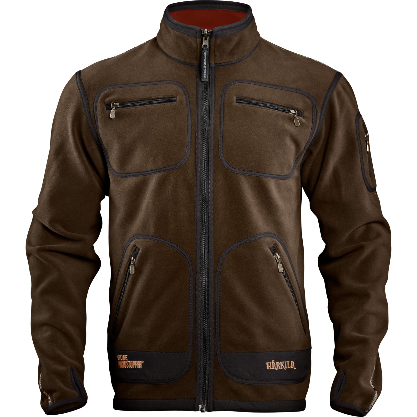 Härkila Kamko Fleecejacke Herren Brown/Red winddicht