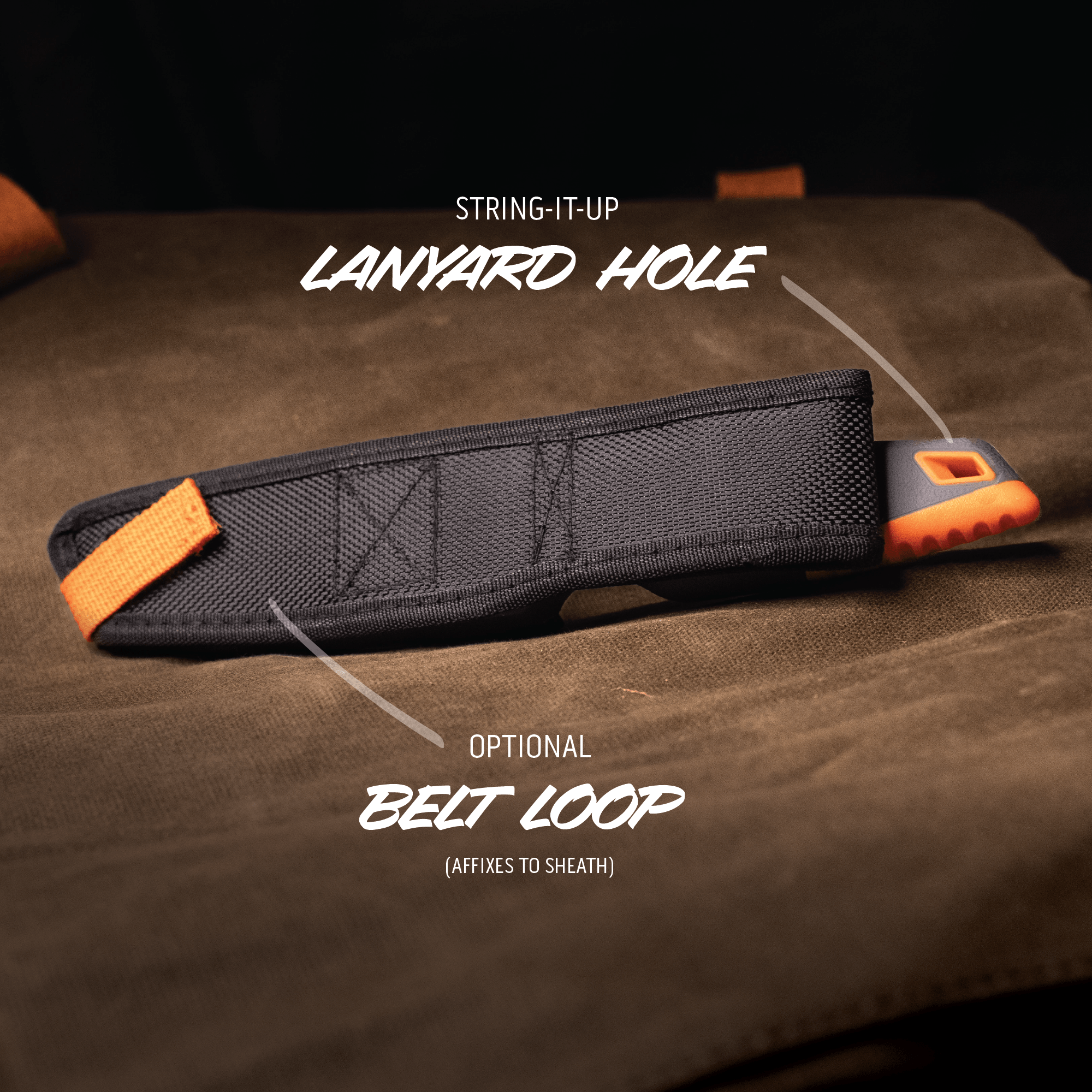 Outdoor Edge Vantex Drop Point Jagdmesser mit Scheide titan