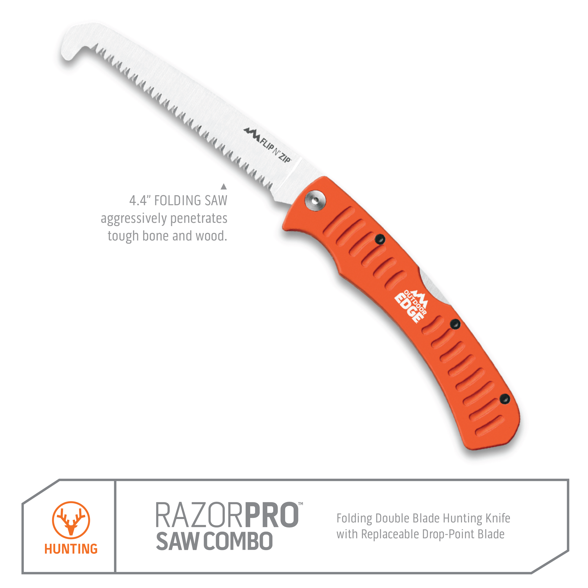 Outdoor Edge RazorPro G Jagdmesser-Set mit Säge orange