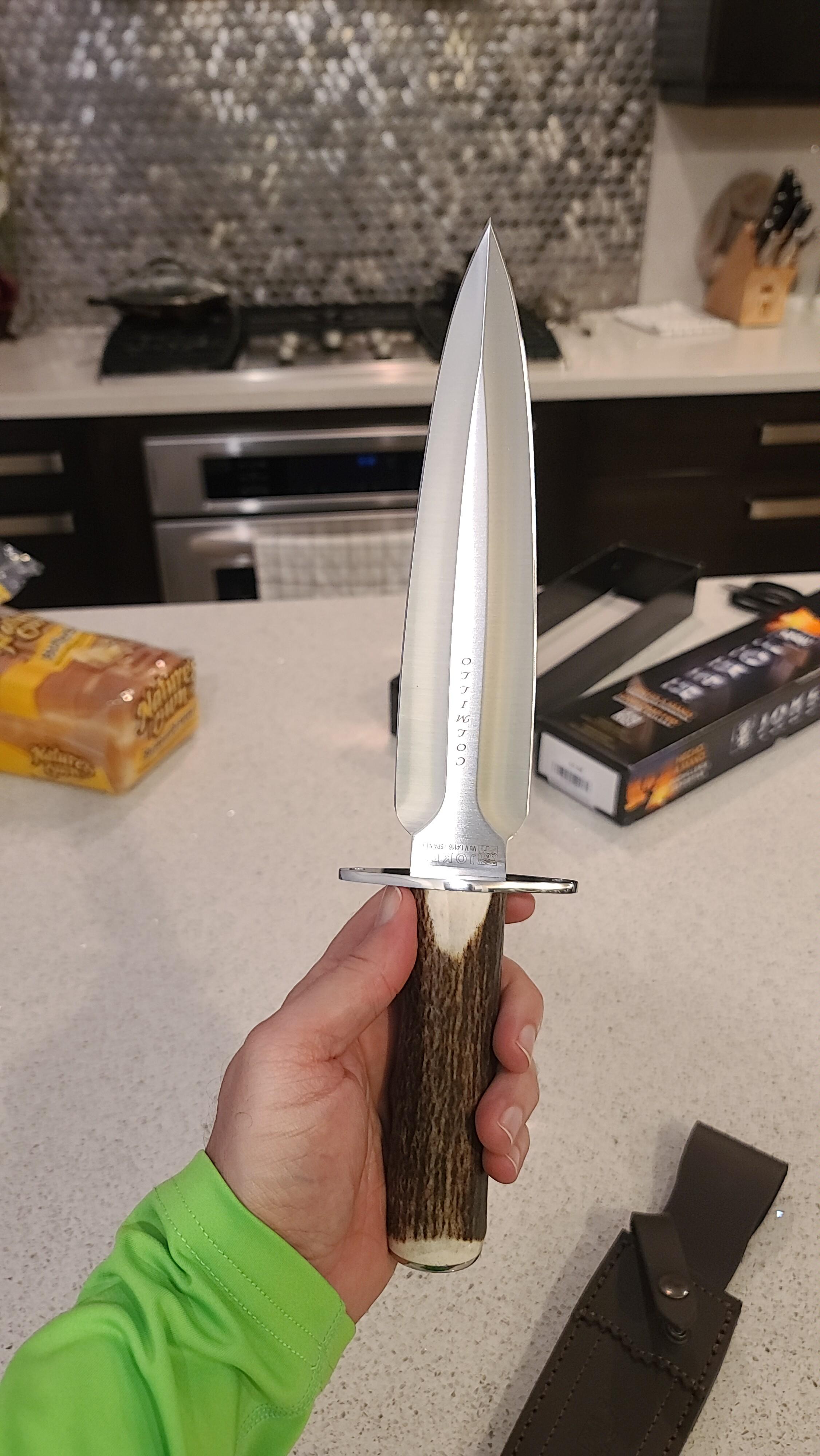Joker Colmillo CC108 Jagdmesser Hirschhorn Lederscheide