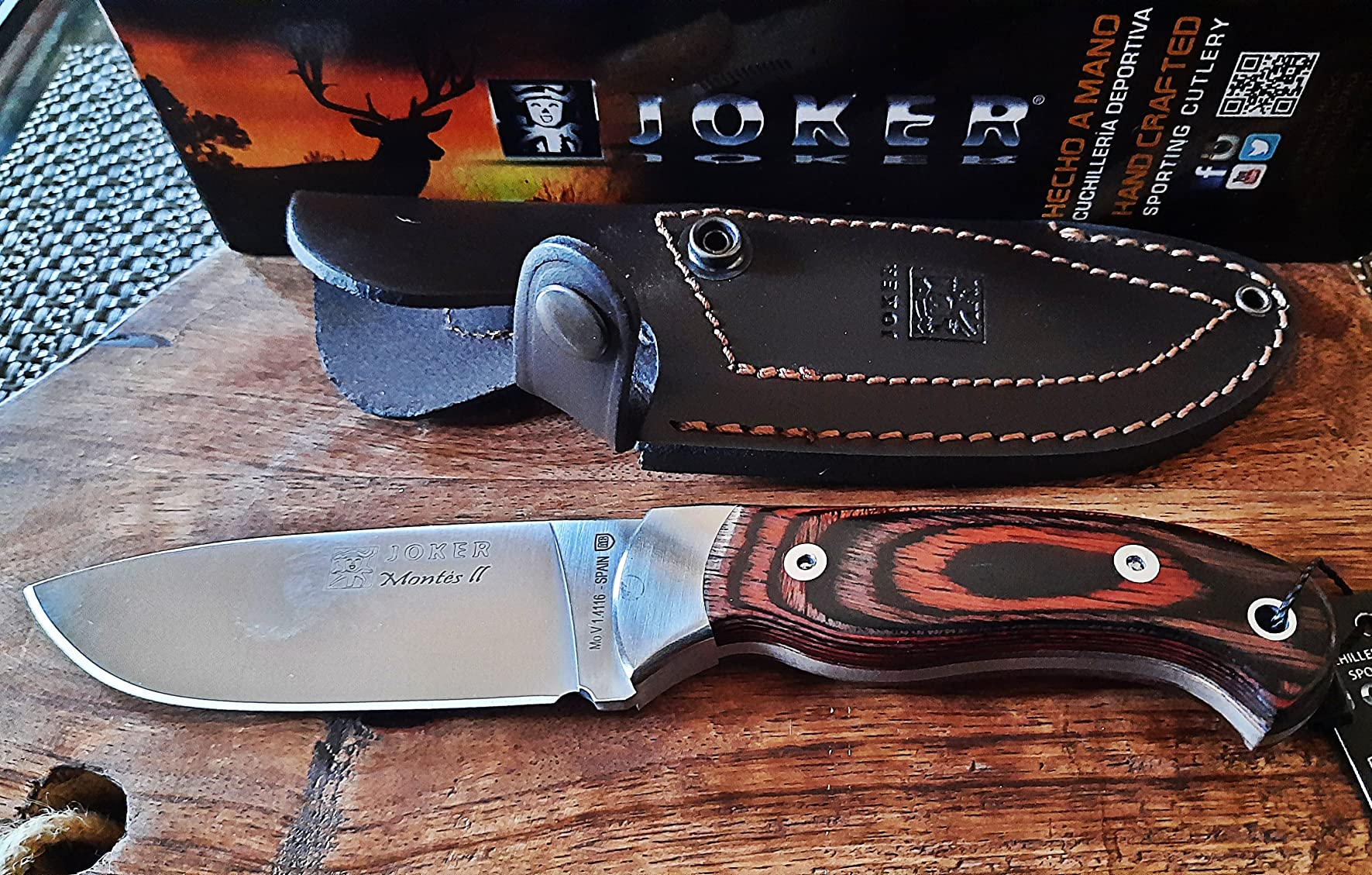 Joker Montés II CR58 Jagdmesser Stamina 11cm Lederscheide