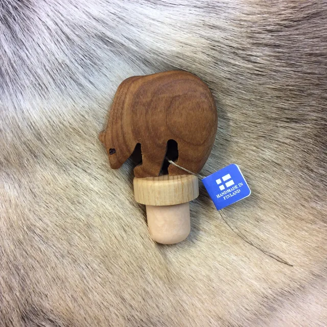 Wood Jewel Bear Flaschenverschluss dunkel Silikon