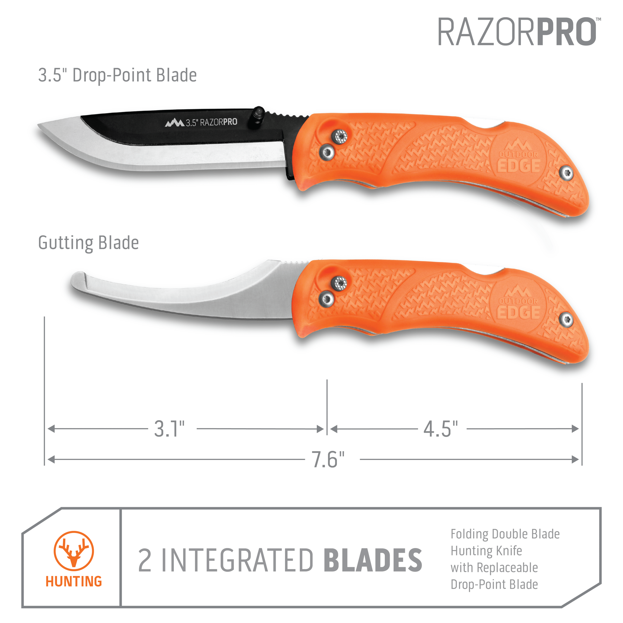 Outdoor Edge RazorPro G Wechselklingenmesser Orange 9cm
