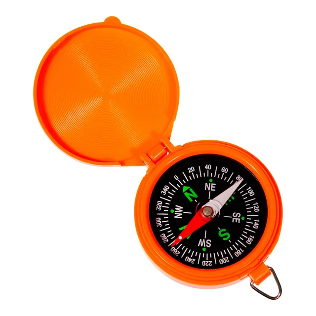 Allen Pocket Compass Taschenkompass Orange mit Deckel leuchtend