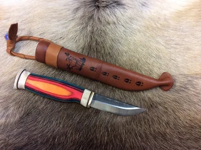 Wood Jewel Northern Lights Messer Rentiergeweih 7,7 cm