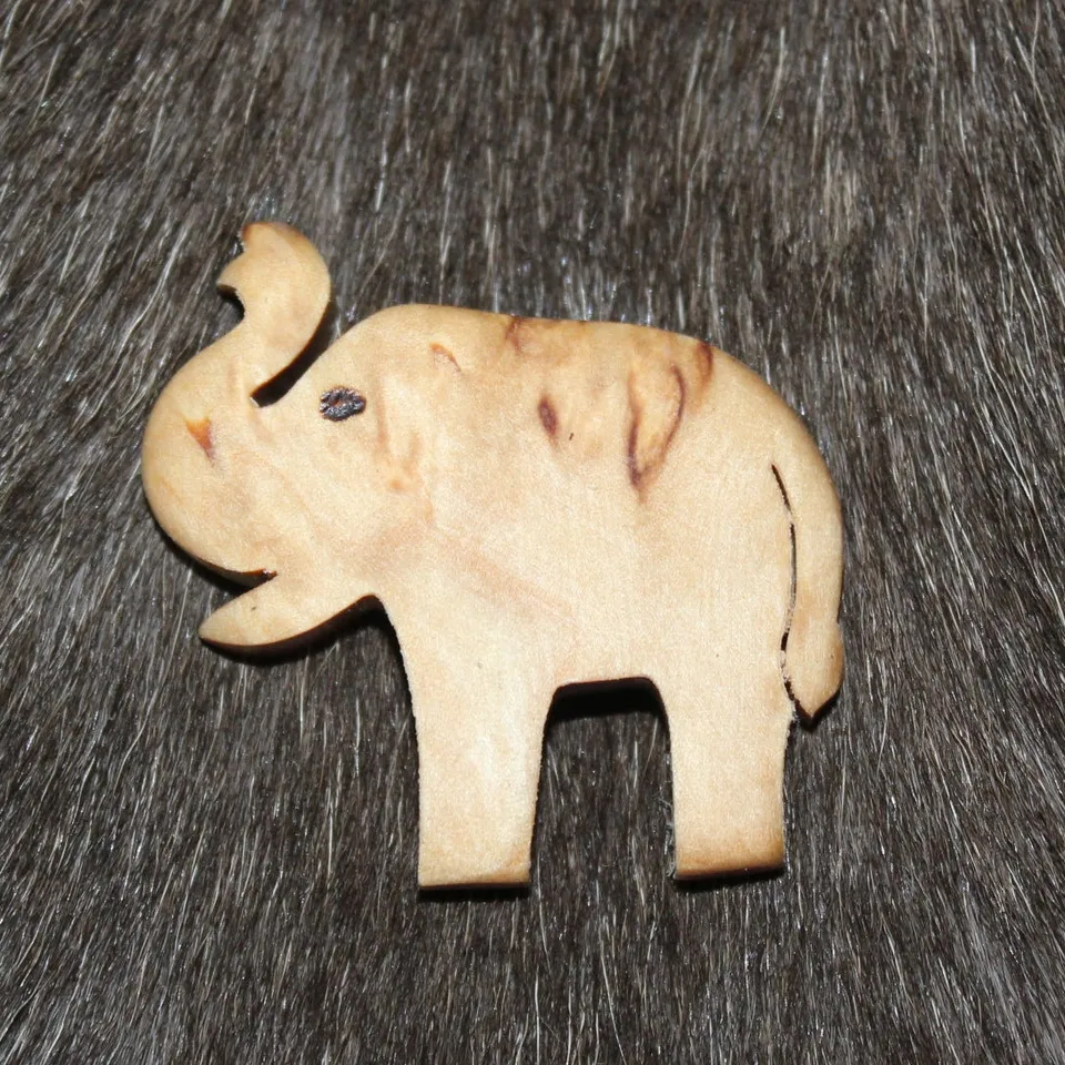 Wood Jewel Elephant Magnet Birke Kühlschrank