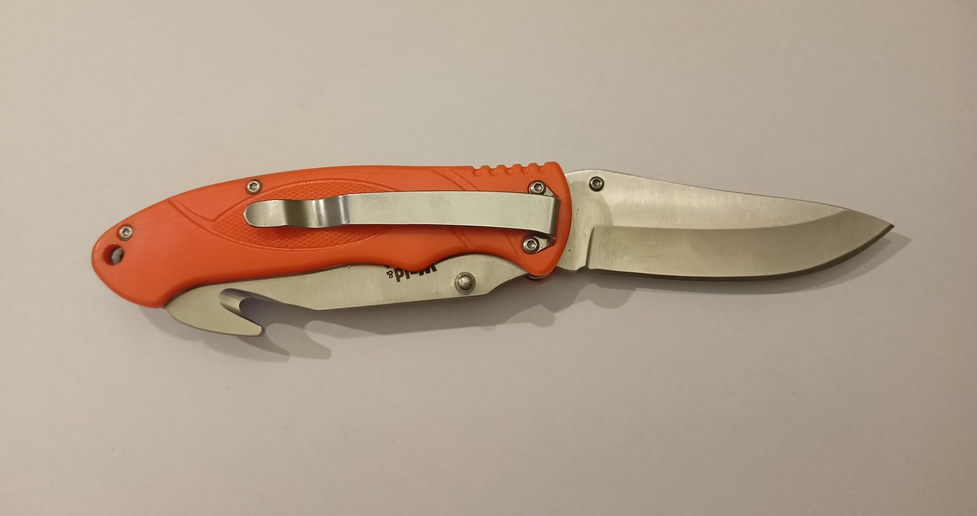 Wald & Forst Einhand Jagdmesser Orange 8 cm Säge